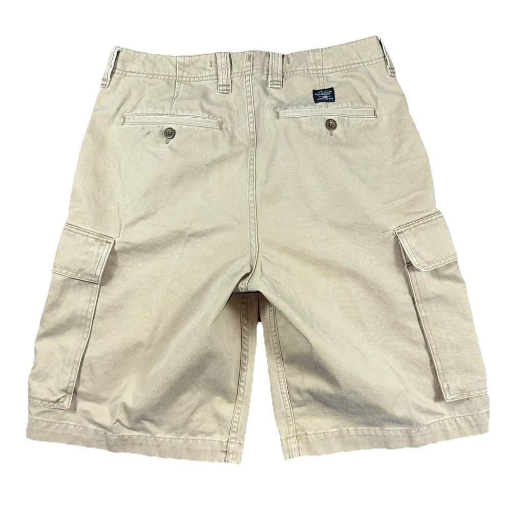 Polo Jeans Company Cargo Shorts Mens 34 Khaki Ralph Lauren MFG USRL Surplus VTG